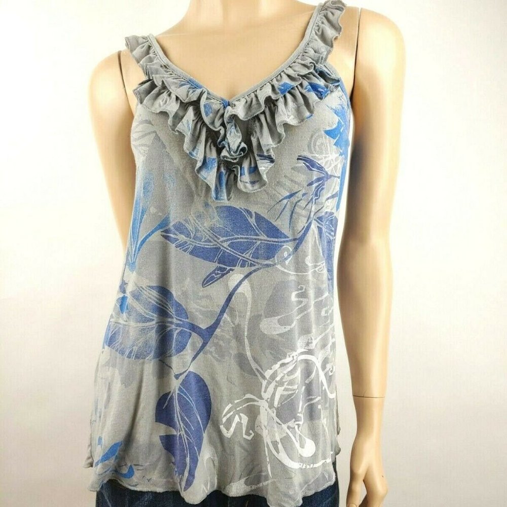 Anthropologie Anama Floral Print Ruffled Tank - Picture 1 of 8